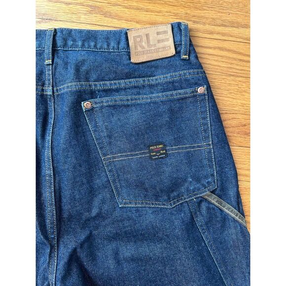 POLO RALPH LAUREN DENIM CARPENTER JEANS STRAIGHT FIT RL BLUE SZ 34 X 34 - Picture 5 of 6
